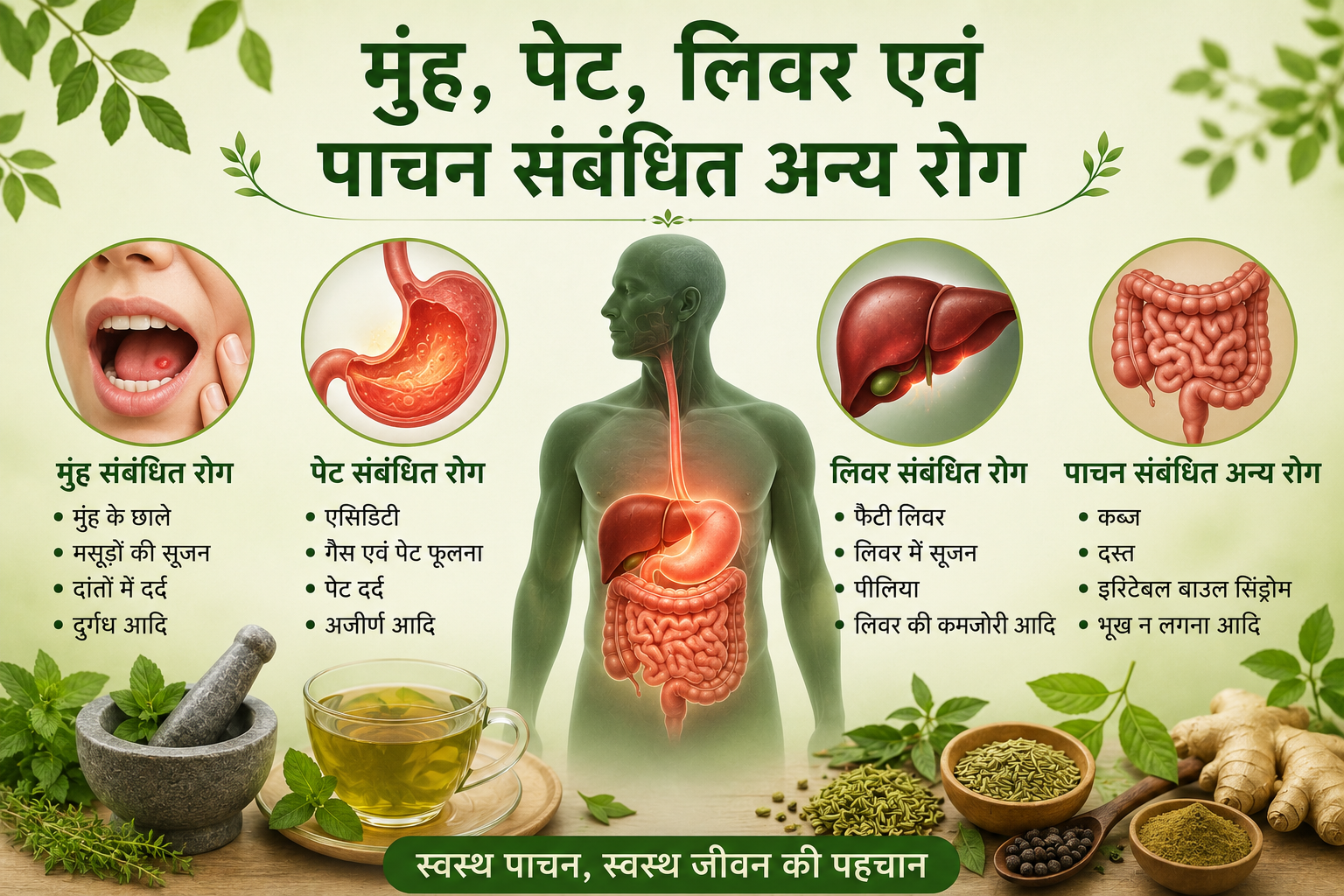 मुंह, पेट, लिवर एवं पाचन संबंधित अन्य रोग